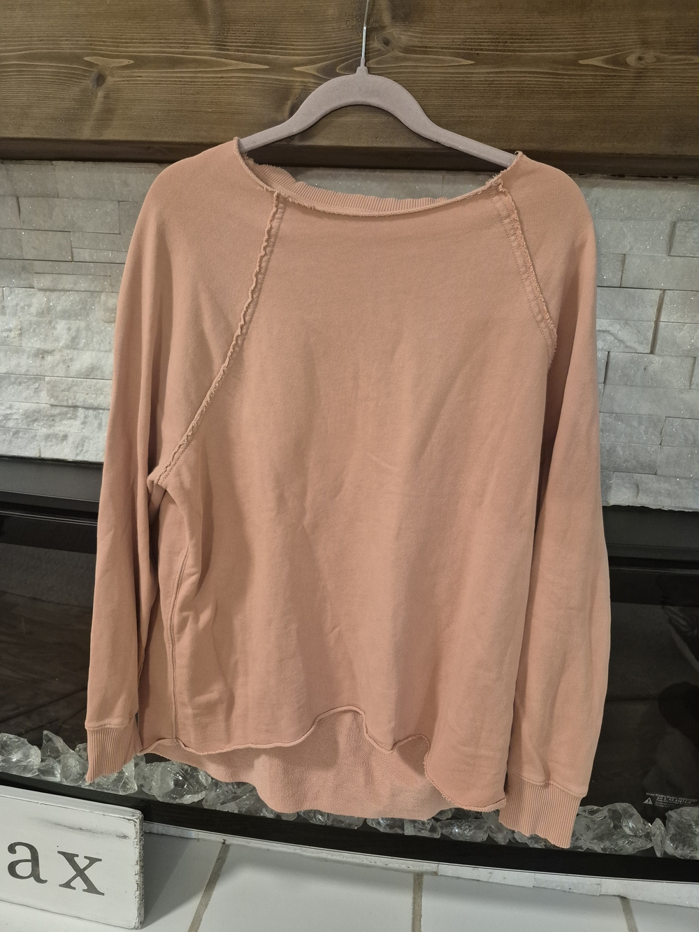 Aerie Oversized Crewneck in Dusty Peach